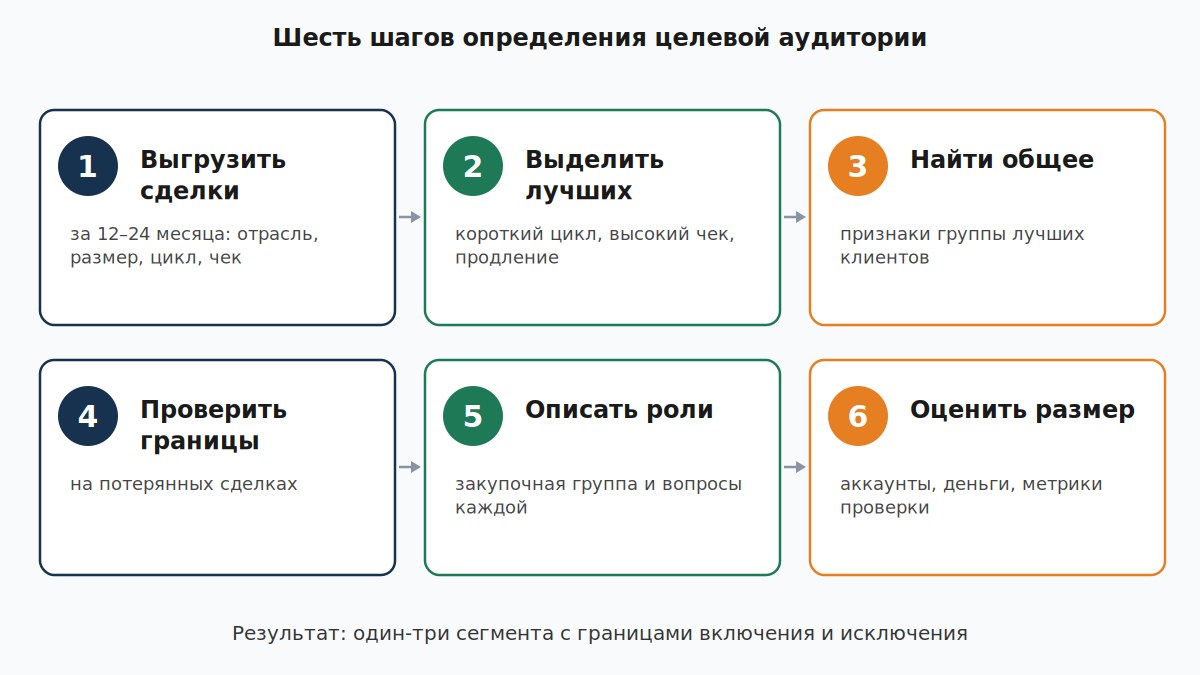 Шесть шагов определения целевой аудитории в B2B от выгрузки до проверки